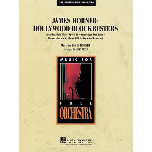 James Horner Blockbuster Hal Leonard Full Orchestra 3-4 (Pod) (Music Score/Parts)