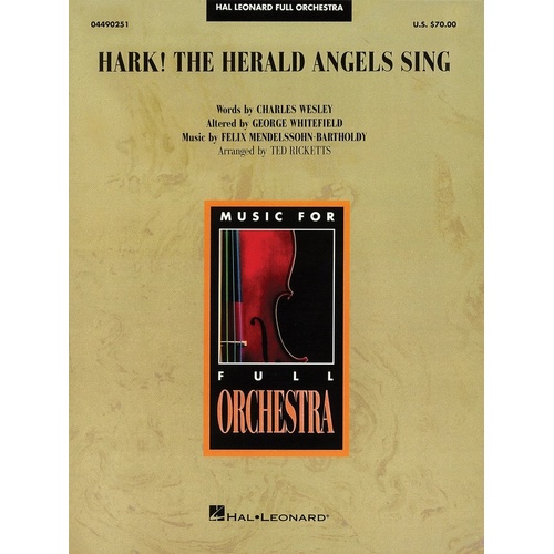 Hark The Herald Angels Sing Hal Leonard Full Orchestra 3-4 (Music Score/Parts)
