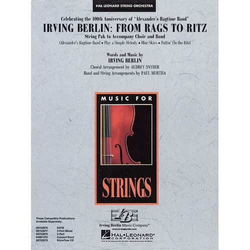 Irving Berlin From Rags To Ritz String Pak (Music Score/Parts)