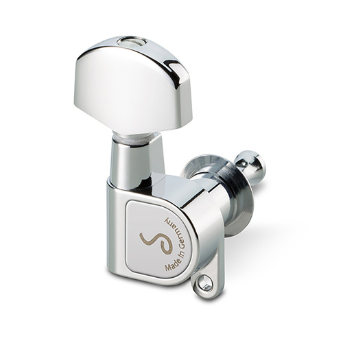 Schaller Machines 3/3 M6-180 Chrome Tuning Machines - 1:18 Gear Ratio, 9.8mm Bore, Precision-Crafted, Lifetime Maintenance-Free