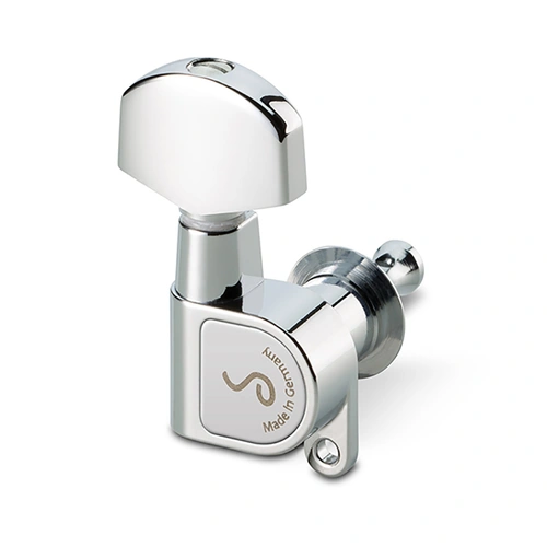 Schaller 3/3 M6-180 Chrome Machine Heads, 1:18 Ratio, Precision-Crafted, Lifetime Maintenance-Free, 9.8mm Bore, 45g per Item