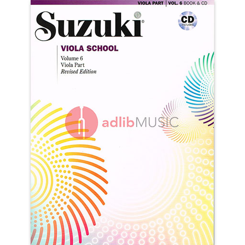Suzuki Viola School Volume 6 Book and CD - Revised Edition Summy Birchard 45024