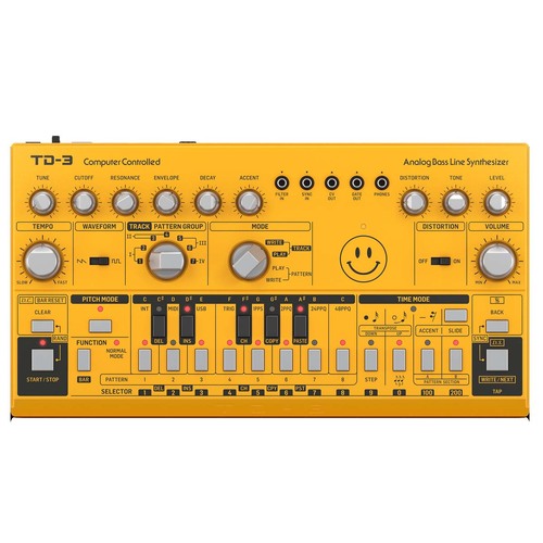 Behringer TD-3-AM Modded Out Analog Bass Synth Amber