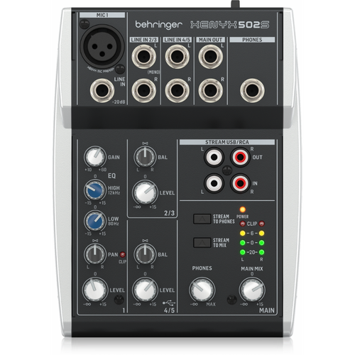 Behringer Xenyx 502S 5-Input Mixer with USB Streaming Interface
