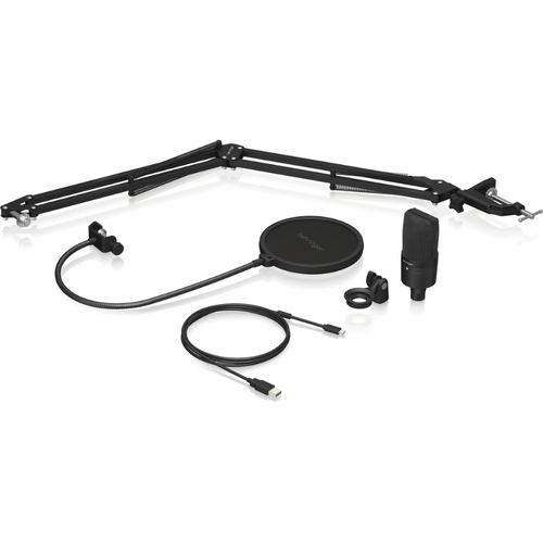 Behringer D3 USB Microphone Podcast Bundle with Boom Arm and Pop Filter