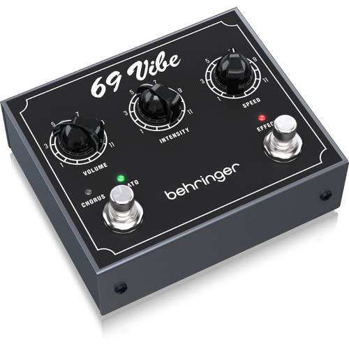 Behringer 69 Vibe Vintage Pedal with Footswitchable Modes, Speed Control, and Dual Inputs