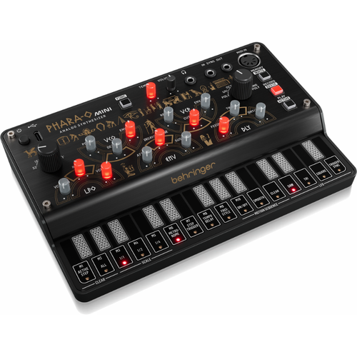 Behringer Phara-O Mini Analog Polyphonic Synthesizer with 3 VCOs, Classic VCF, Ring Modulator, 16-Step Sequencer, Delay