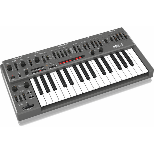 Behringer MS-1 MK II-GY Analog Synthesizer with 32 Keys, 3340 VCO, VCF, 32-Step Sequencer, Arpeggiator and Live Performance Kit