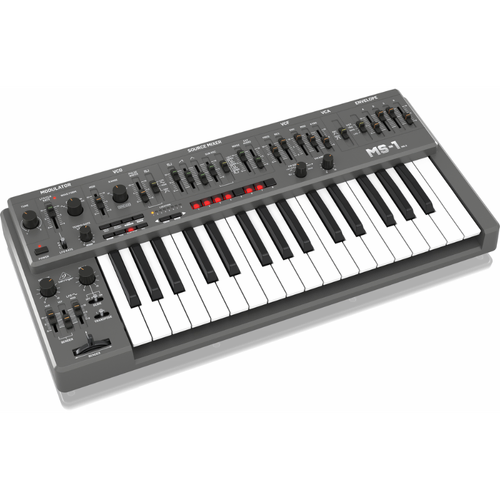 Behringer MS-1 MK II-GY Analog Synthesizer with 32 Keys, 3340 VCO, VCF, 32-Step Sequencer, and Arpeggiator
