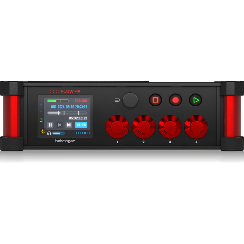 Behringer FLOW 4V Field Recorder - Digital Audio Mixer, 4 Inputs, SD Recording, Bluetooth App, StageConnect Interface