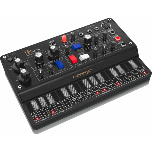Behringer D Mini Portable Analog Synthesizer with 3 VCOs, Classic VCF, LFO, and Envelope