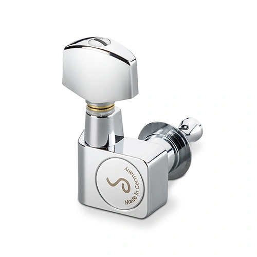 Schaller 6-in-Line F-Series Machine Heads Chrome, Model 6/L, 1:18 Ratio, Set of 6, Original Specs, Made in Germany