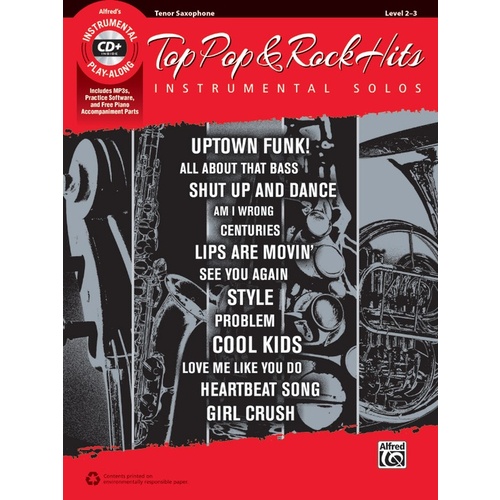 Top Pop & Rock Inst Solos Tenor Sax Book/CD