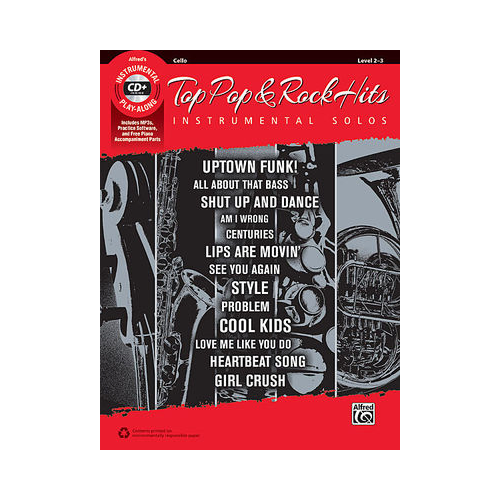 Top Pop & Rock Hits Instrumental Solos for Cello with CD