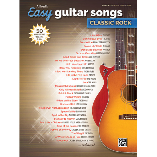 Alfred's Easy Guitar Songs Classic Rock Sheet Music for Beginners and Experienced Players