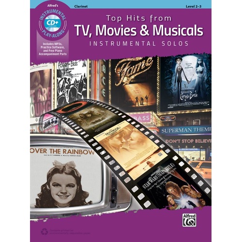 Top Hits from TV Movies & Musicals Clarinet Book/CD - Various - Alfred Music