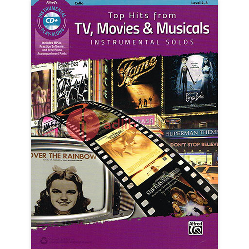 Top Hits from TV Movies & Musicals Cello Book and CD by Various - Alfred Music