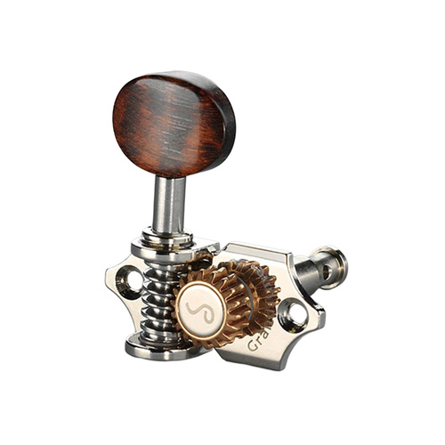 Schaller GrandTune 3/3 Machine Heads - Nickel/Snakewood, 18:1 Gear Ratio, Velvet-Tec Technology, Vintage Design