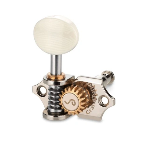 Schaller GrandTune 3/3 Tuning Machines Gib-Nickel/Galalith 18:1 Gear Ratio Velvet-Tec Technology