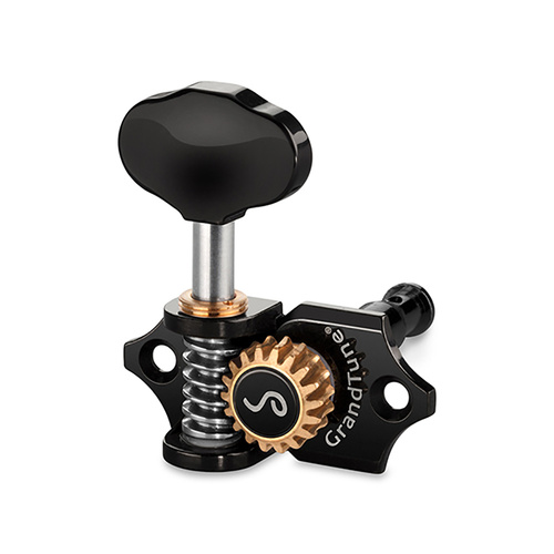 Schaller GrandTune 3/3 Machine Heads - Black, 18:1 Gear Ratio, Velvet-Tec Technology, Vintage Design, Precision Tuning, Maintenance-Free