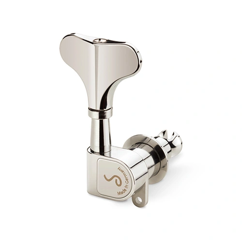 Schaller M4 180 Light Nickel Bass Machine Heads 4/L, Gear Ratio 1:20, 44g, 14mm Bore Diameter, Precision Tuning, Maintenance-Free Service