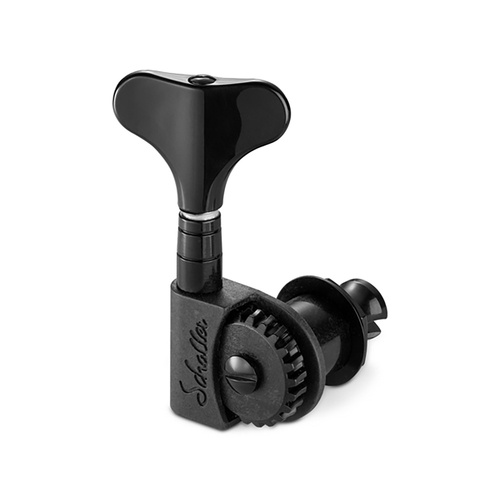 Schaller Bass Machine Heads 2/2 Black BMLight, Gear Ratio 1:22, Precision-Crafted with Self-Locking Drive