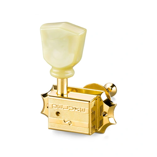 Schaller 3/3 G-Series Keystone Machine Heads Gold with Plastic Buttons 1:16 Ratio