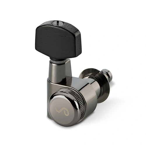 Schaller M6-PIN Rearlocking Machines 3/3-Ruthenium with Ebony Pin