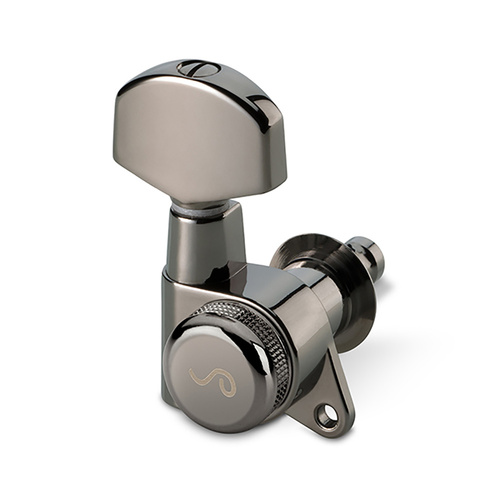 Schaller M6-135 Rearlocking Machine Heads 3/3 - Ruthenium, 1:16 Gear Ratio, Screw Mount or Pin Lock Options