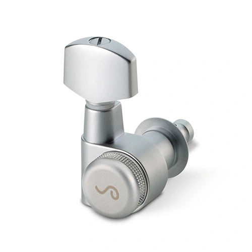 Schaller M6-PIN Rearlocking Machine Heads 6-in-Line Satin Chrome Pin, Gear Ratio 1:16, Locking Tuner for Fast String Changes