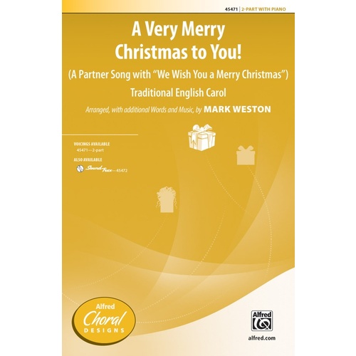 A Very Merry Christmas to You! Choral Sheet Music for 2 Part Treble/SA Unison