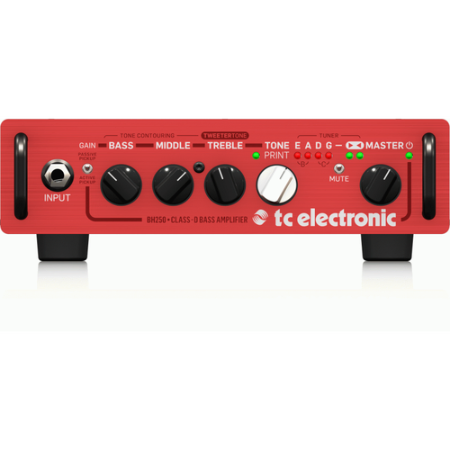 TC Electronic BH250 Bass Head - 250 Watt Micro with TonePrint Effects and Integrated Tuner