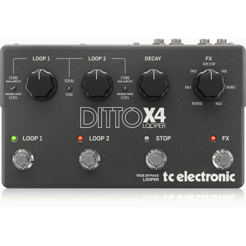 TC Electronic Ditto X4 Dual-Track Guitar Looper Pedal with Loop Effects