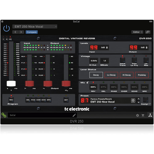 TC Electronic DVR-250-DT Digital Vintage Reverb with Hardware Interface