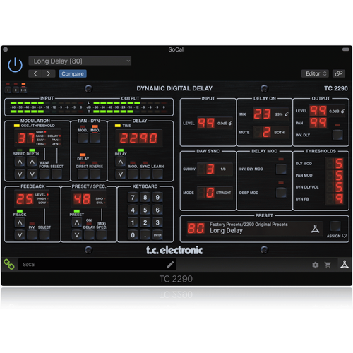 TC Electronic TC2290 DT Dynamic Delay Plug-in with Optional Hardware Controller and Signature Presets