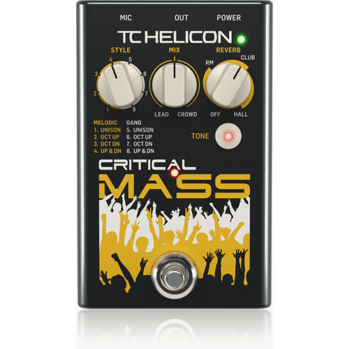 TC Helicon Critical Mass Vocal Stompbox for Studio-Quality Group Sound Effects