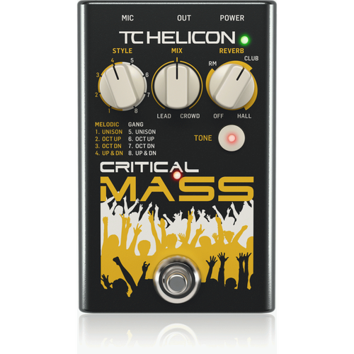 TC Helicon Critical Mass Studio Vocal Stompbox for Large Group Sound Effects
