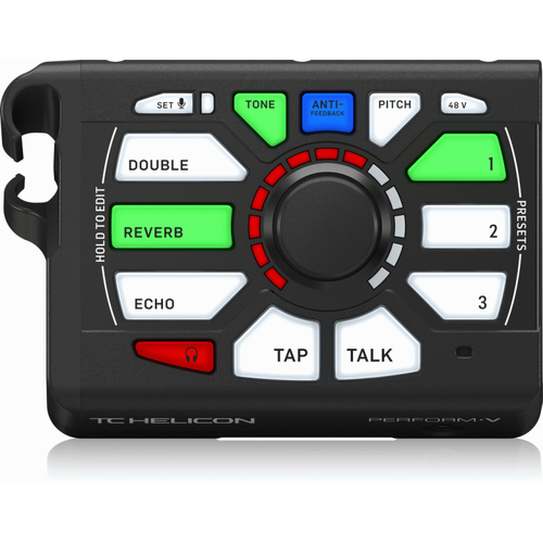 TC Helicon Perform-V Black Vocal Processor with Mic Stand Mount and Expandable Effects