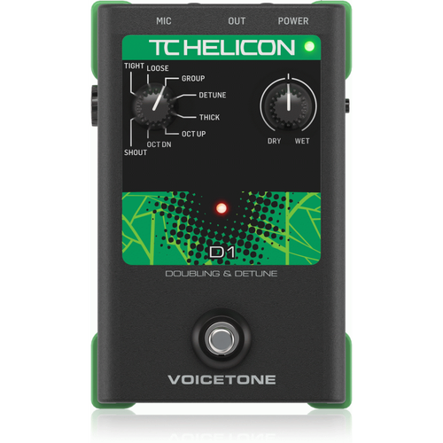 TC Helicon Voicetone D1 Single-Button Stompbox for Vocal Doubling Effects