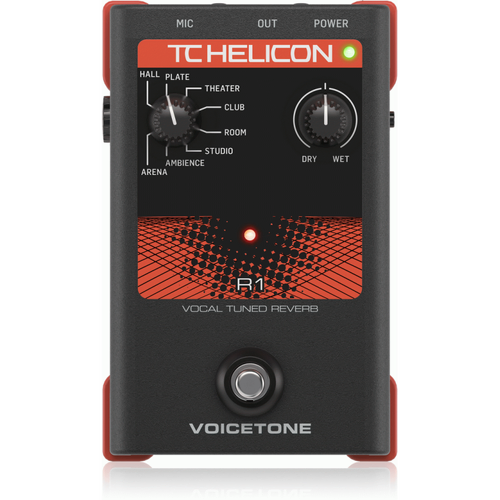 TC Helicon VoiceTone R1 Single-Button Stompbox for Live Vocal Reverb