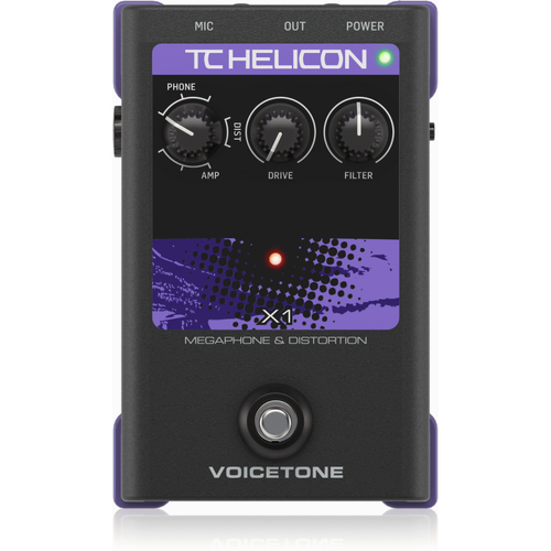 TC Helicon VoiceTone X1 Stompbox for Megaphone and Distortion Vocal Effects