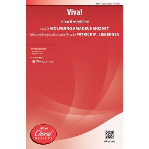 Viva From Il Re Pastore SATB Choral Sheet Music