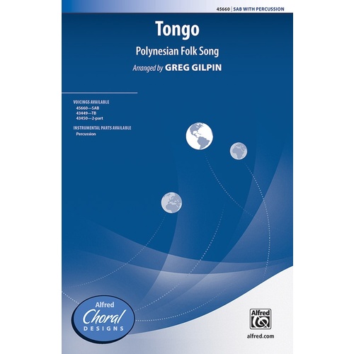 Tongo SAB - Choral Sheet Music for Traditional Polynesian Canoe Song
