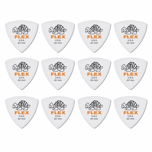 12 x Jim Dunlop Tortex Triangle FLEX 0.60MM Gauge Guitar Picks 456R