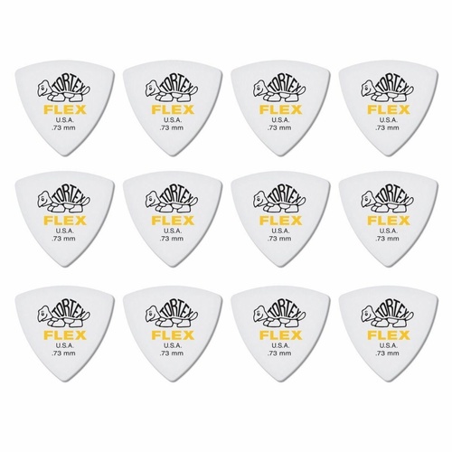12 x Jim Dunlop Tortex Triangle FLEX 0.73MM Gauge Guitar Picks 456R