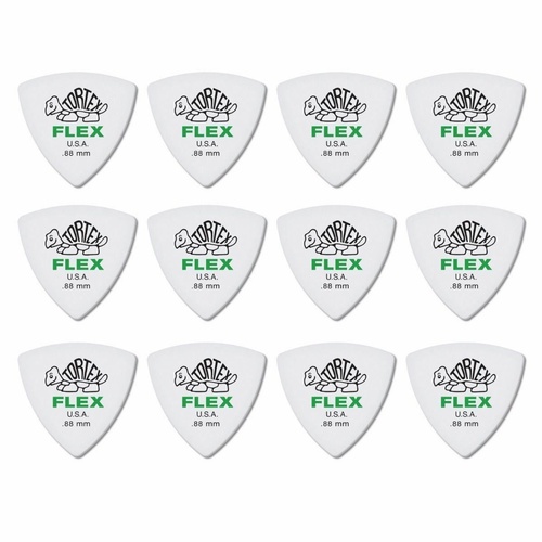 12 x Jim Dunlop Tortex Triangle FLEX 0.88MM Gauge Guitar Picks 456R
