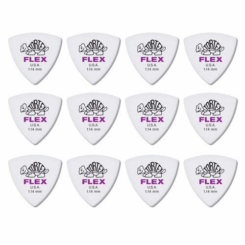 12 x Jim Dunlop Tortex Triangle FLEX 1.14MM Gauge Guitar Picks 456R