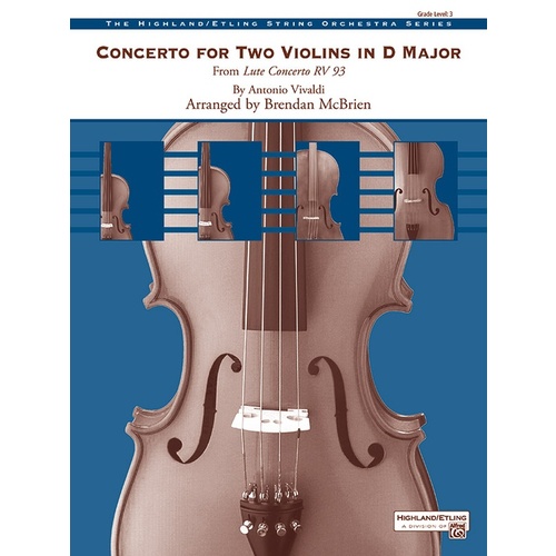 Concerto For Two Violins In D Major String Orchestra Gr 3