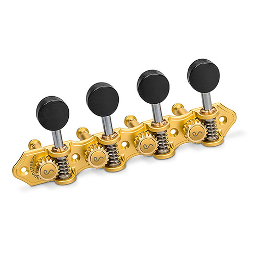 Schaller GrandTune Mandolin A-Style Satin Gold with Ebony Buttons, 1:18 Gear Ratio