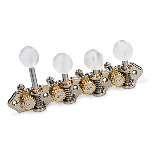Schaller GrandTune Mandolin Tuning Machine F-Style Nickel/Pearl 1:18 Gear Ratio